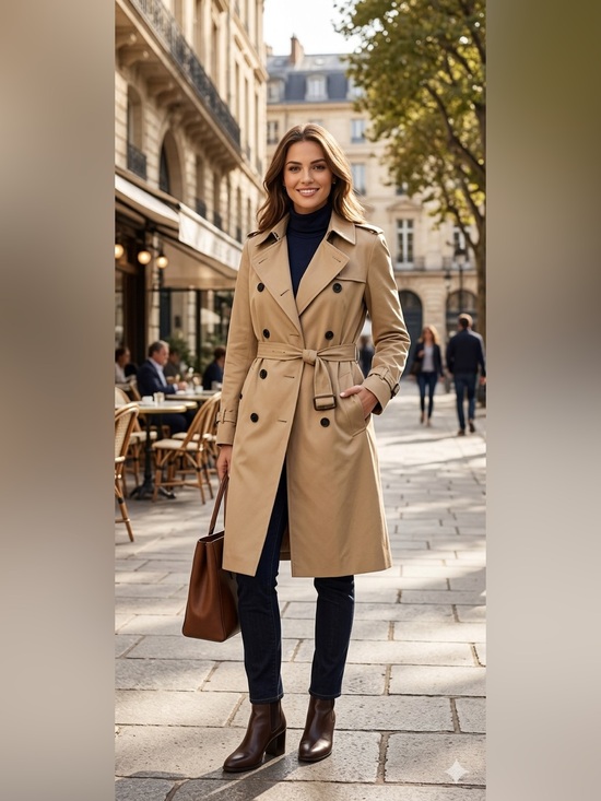 Coach Jackets & Blazers - Coach Women's Medium Double Breasted Classic Khaki Trench Coat Belted Button Up